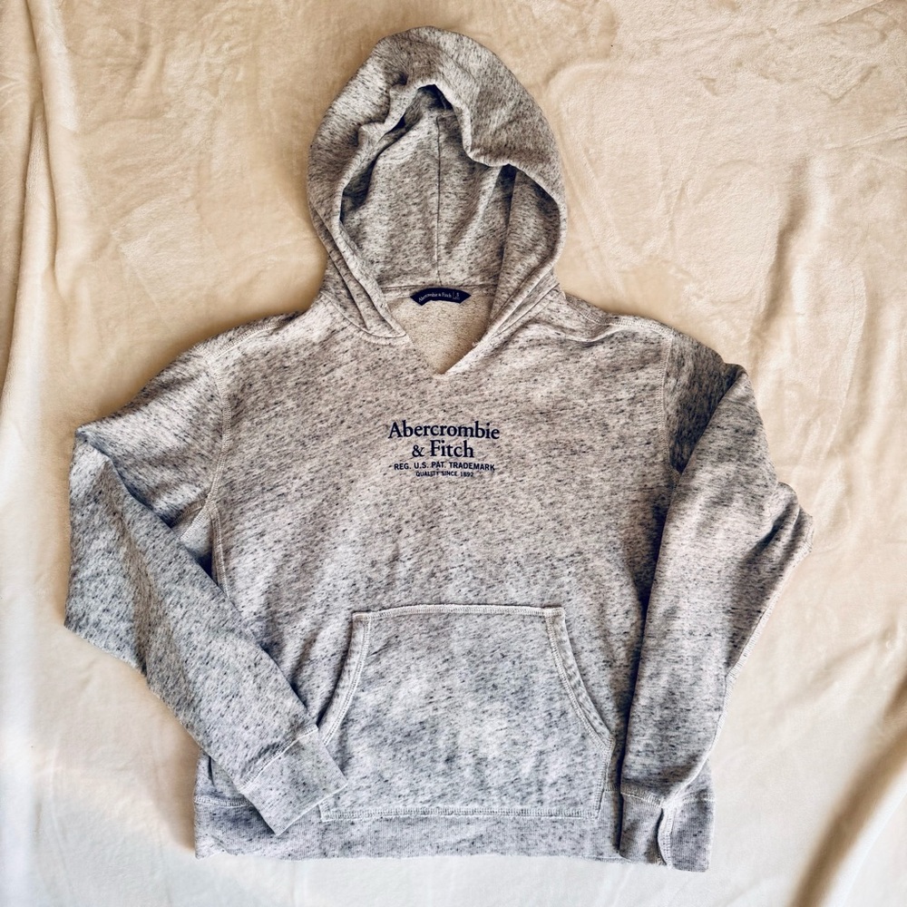 Abercrombie & Fitch Heather Gray Hoodie Sweater